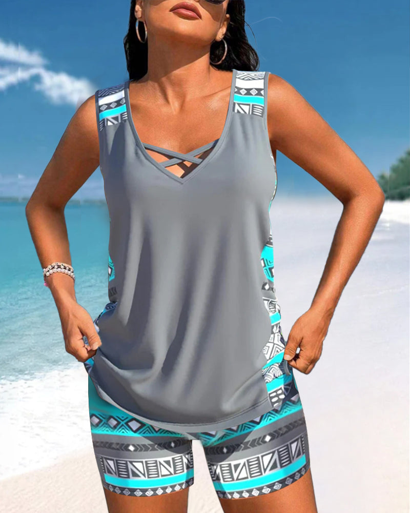 Sylvia | Tankini Featuring Geometric Print