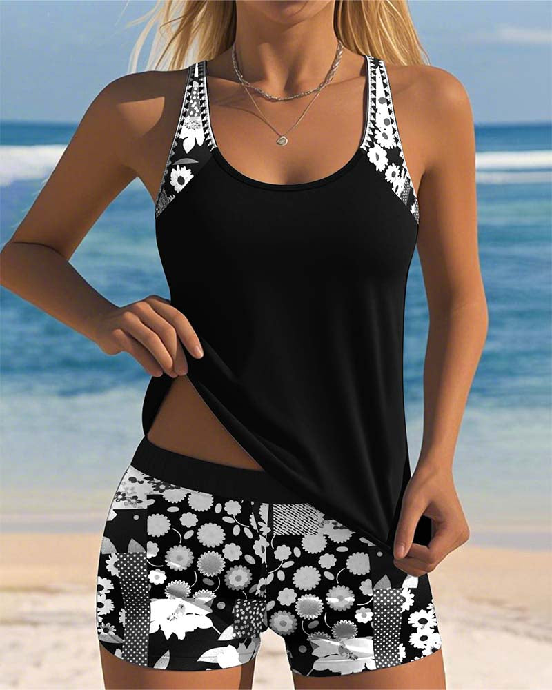 Lynne | Floral Print Two-Piece Swim Set