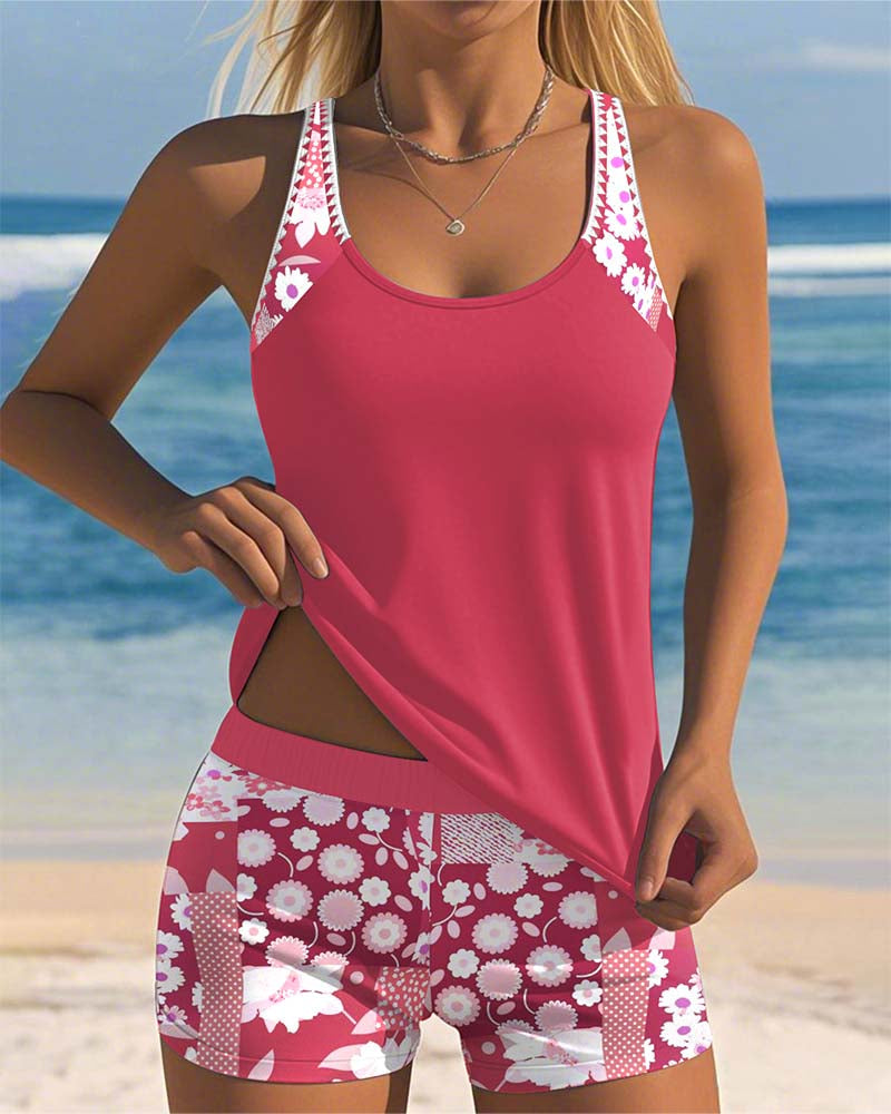 Lynne | Floral Print Two-Piece Swim Set