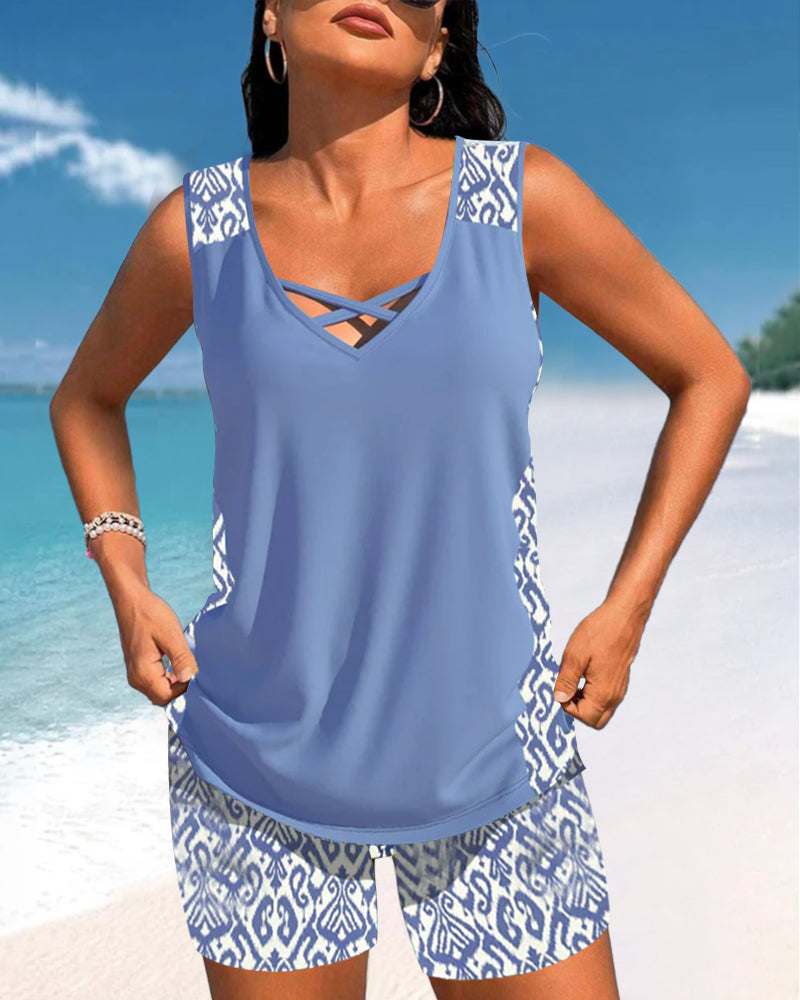 Sylvia | Tankini Featuring Geometric Print