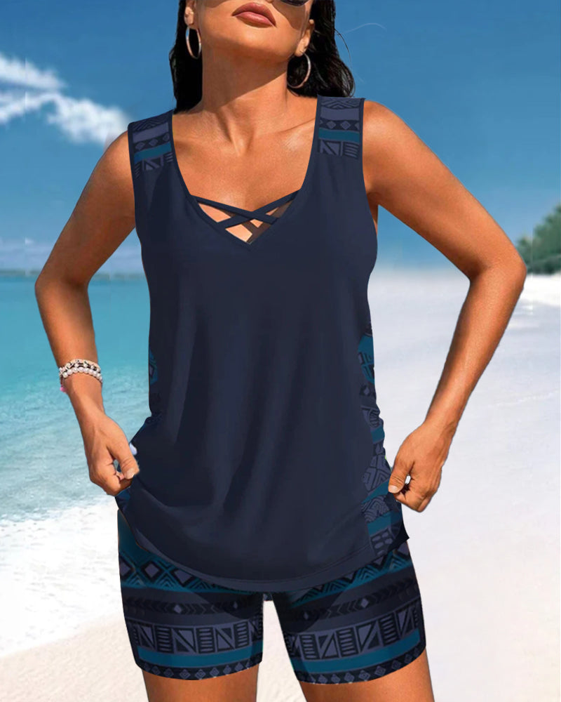 Sylvia | Tankini Featuring Geometric Print