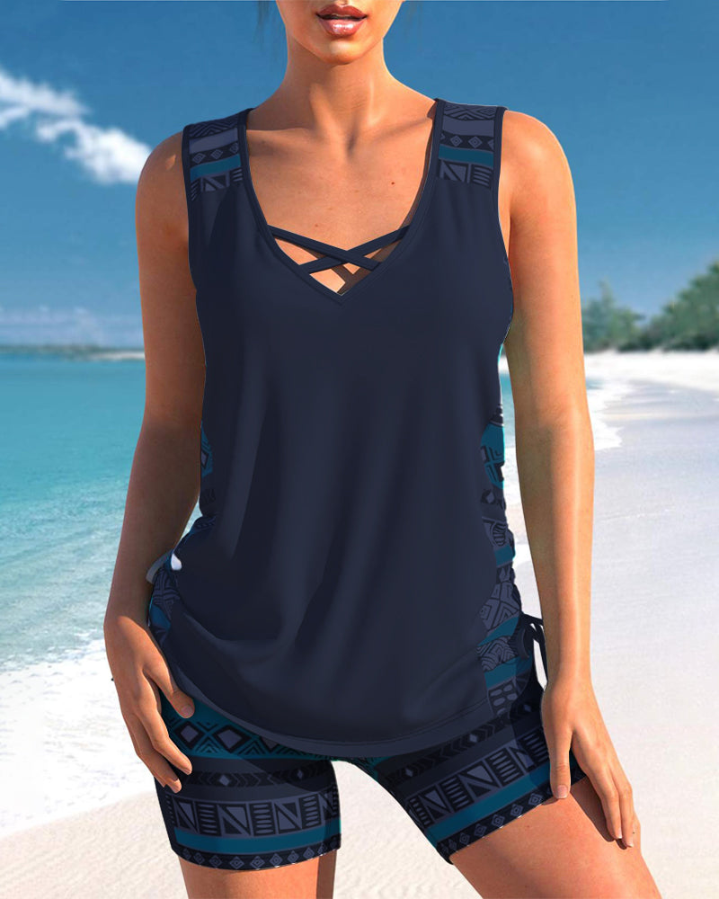 Sylvia | Tankini Featuring Geometric Print