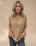 BAUA - Round Neck Cotton And Linen T-Shirt