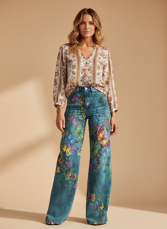 Olvy | High-Waisted Wide-Pants