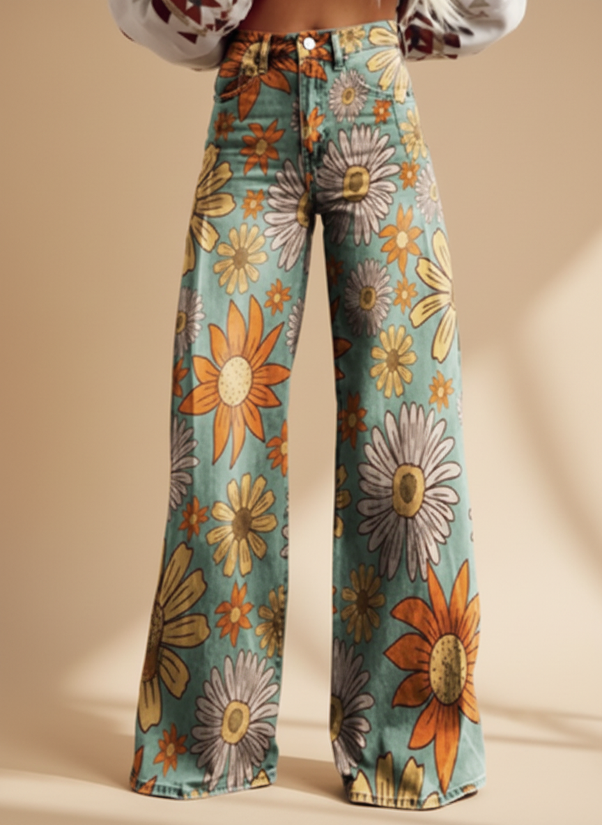 Scarlett | Wide-Pants Flower Pattern
