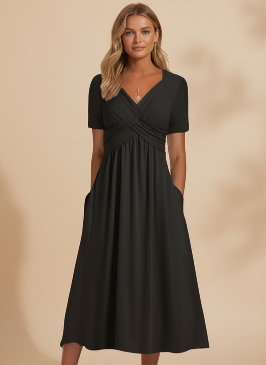 Elanora | Wrap Style Midi Dress