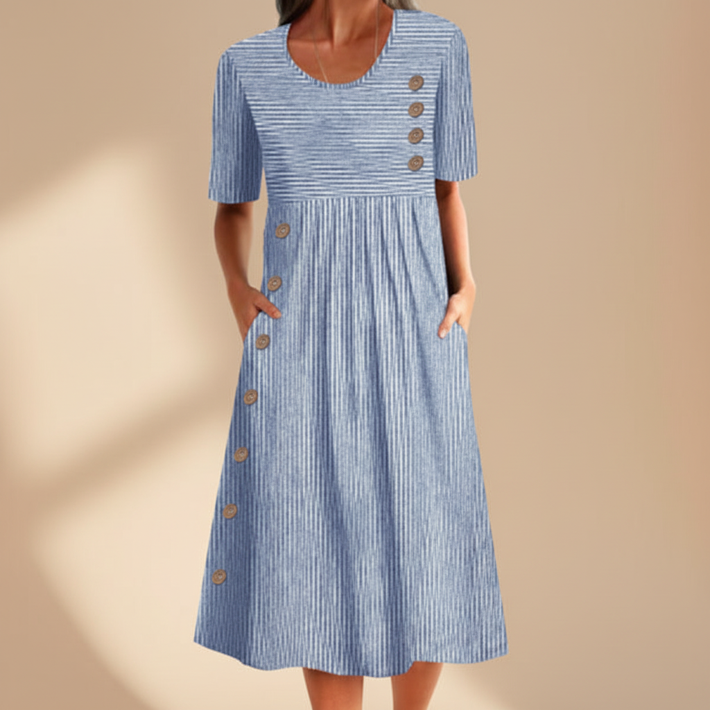 Fhinley | Striped Button Dress