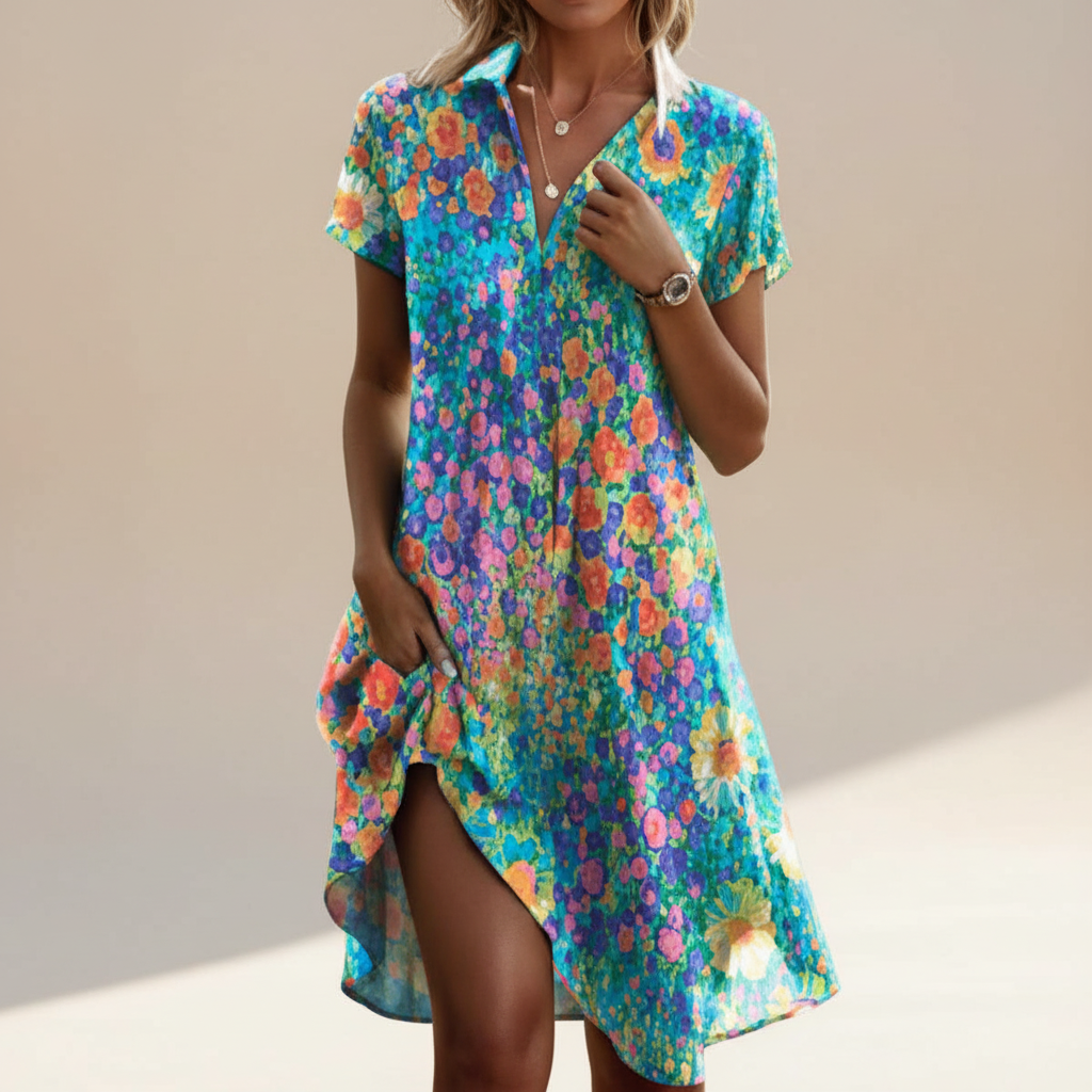 Rachel | Floral V-Neck Dress