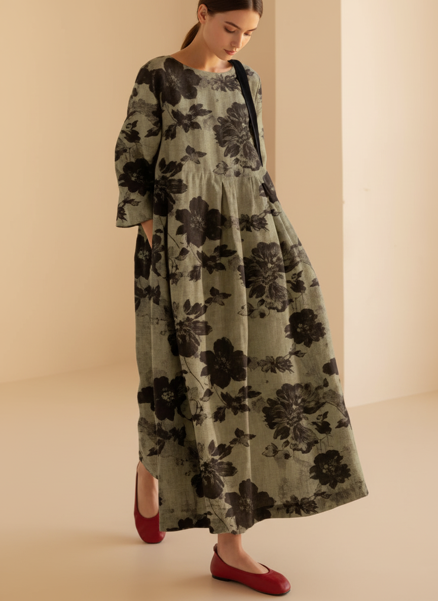 Nerisse | Botanical Print Dress