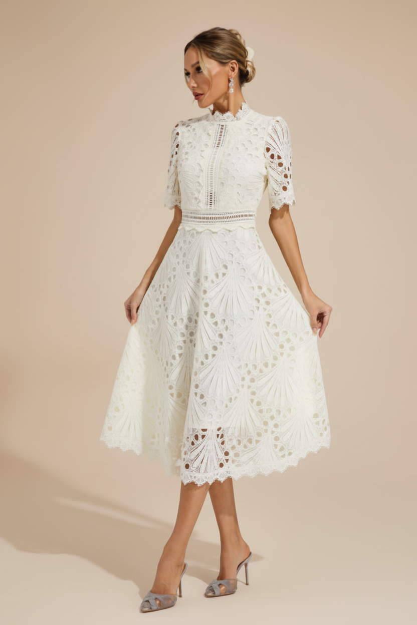 Hallie | Lace Midi Dress