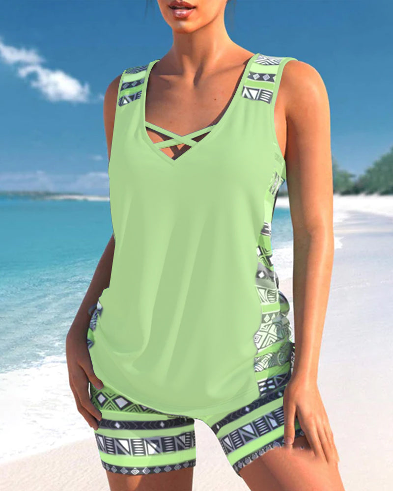 Sylvia | Tankini Featuring Geometric Print