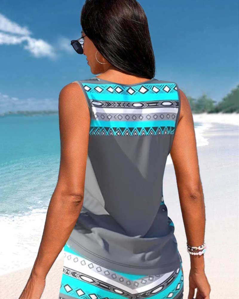 Sylvia | Tankini Featuring Geometric Print