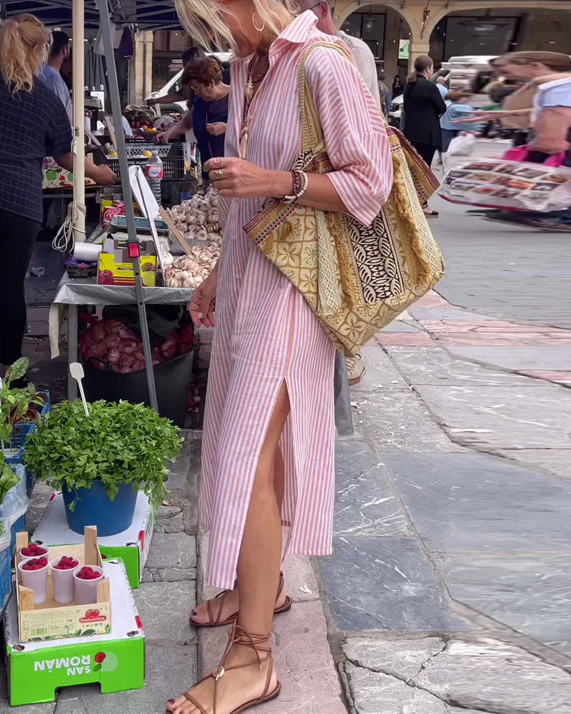 ELLE STRIPED DRESS SHIRT