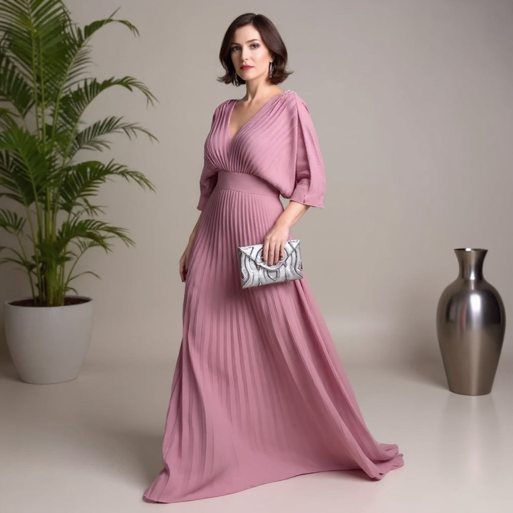 Greta | Flow Pleated Maxi Dress – Where Ease Meets Elegance