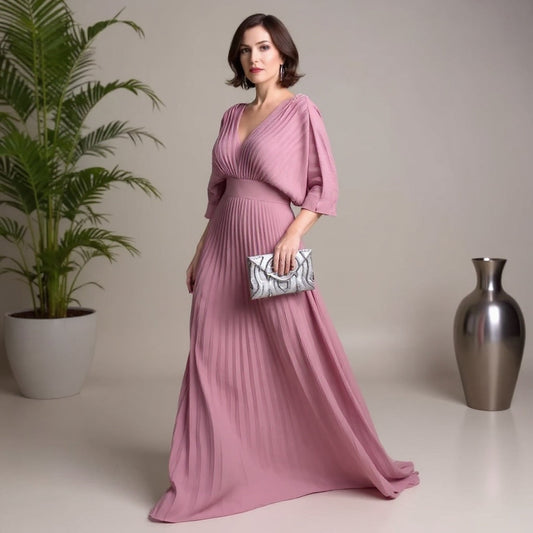 Greta | Flow Pleated Maxi Dress – Where Ease Meets Elegance
