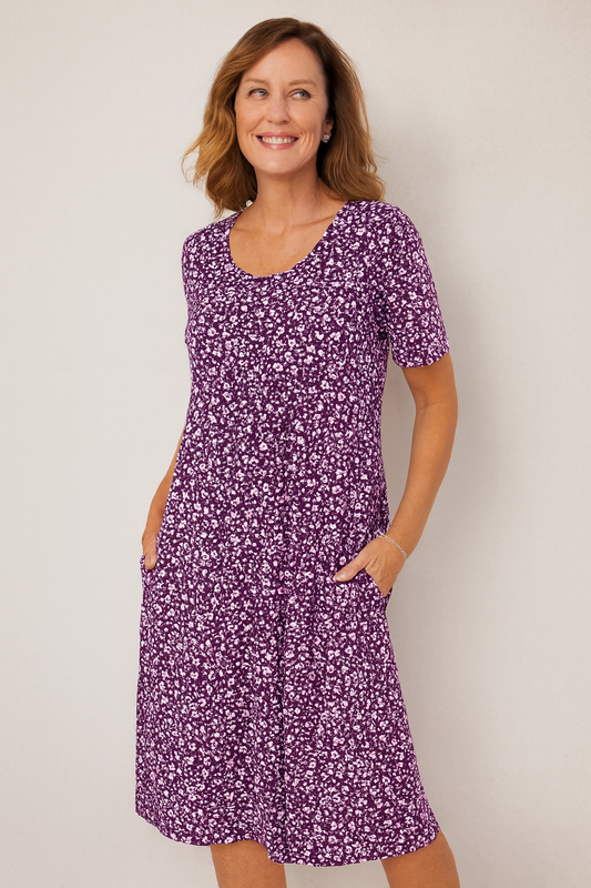 Maribelle | Effortless Floral Midi Dress - Covers upper arms & tummy