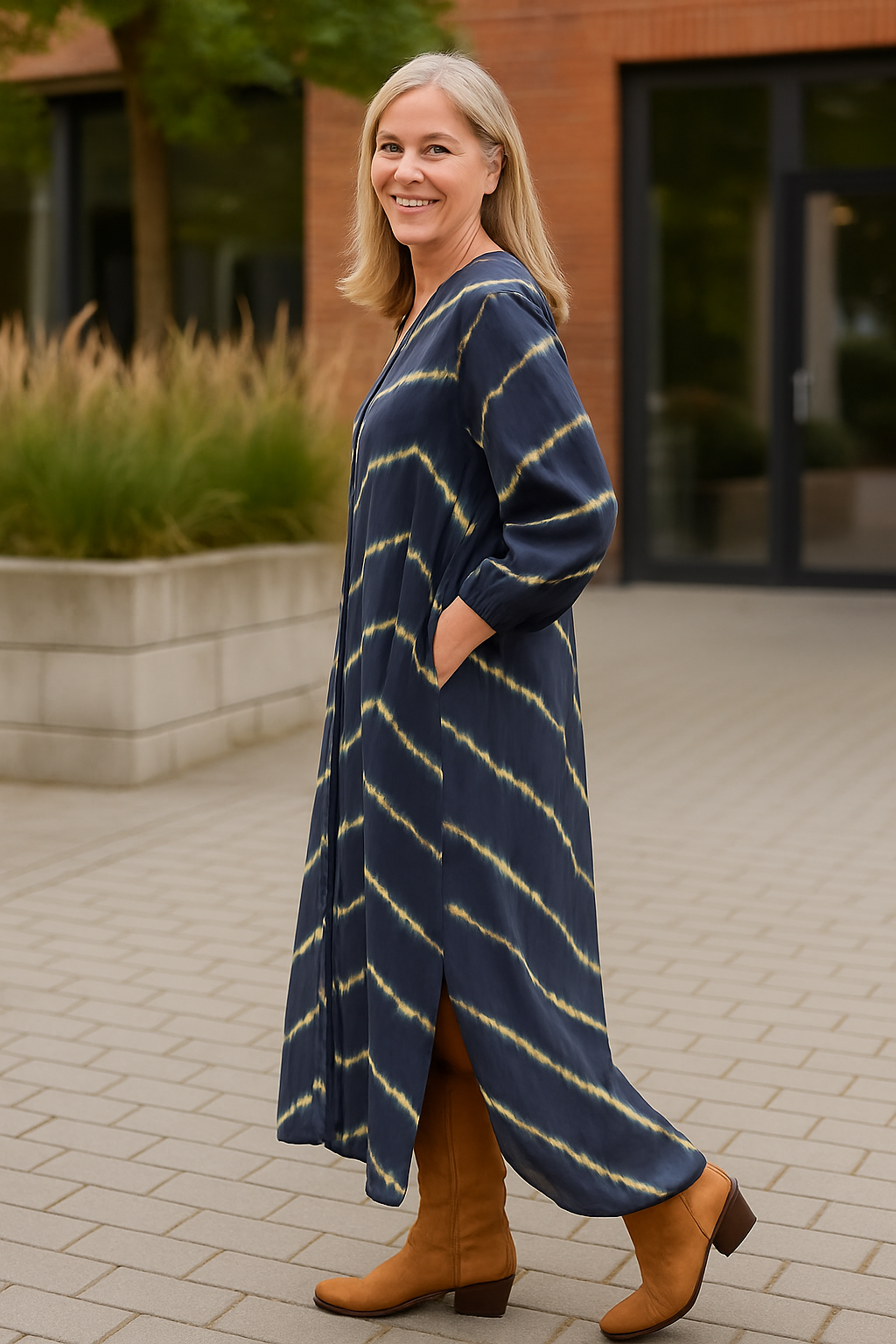 Selora | Boho Stripe Comfort Dress - Tummy Friendly