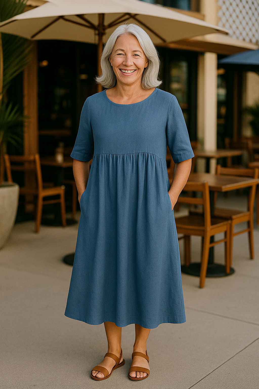 Anora| Flattering Cotton Pocket Dress