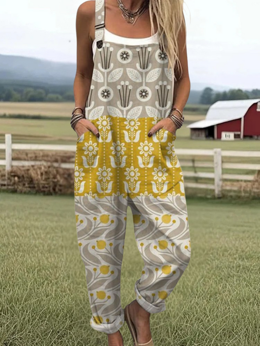 Cloviss | Elegant Floral Art Jumpsuit