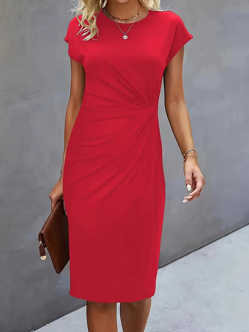 Adelina Stylish Round Neck Dress