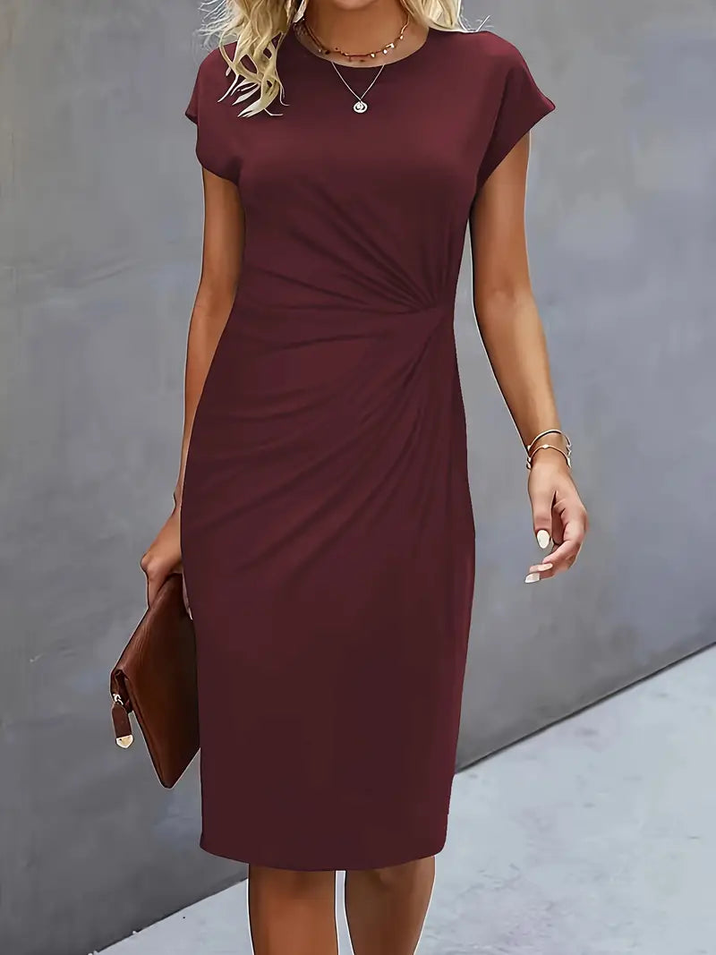 Adelina Stylish Round Neck Dress