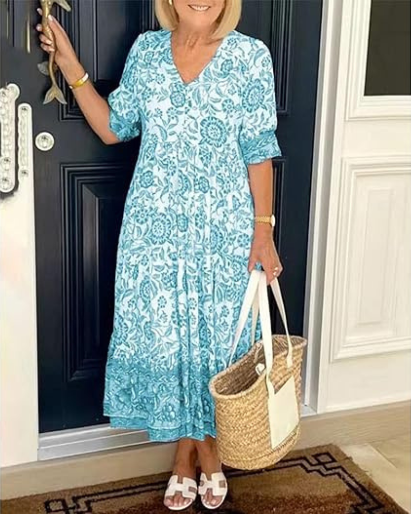 MEGAN | Elegant Floral Dress with a Breezy Vibe