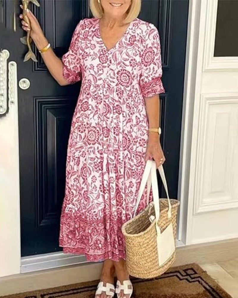 MEGAN | Elegant Floral Dress with a Breezy Vibe