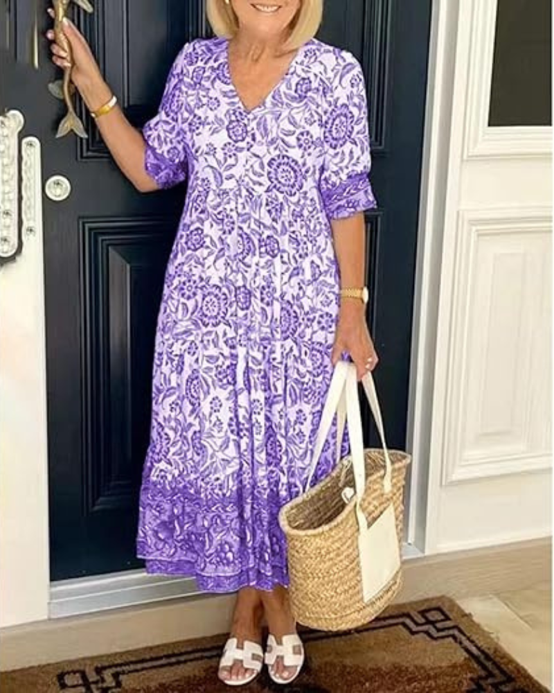 MEGAN | Elegant Floral Dress with a Breezy Vibe