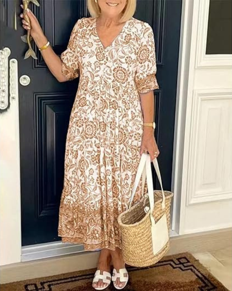 MEGAN | Elegant Floral Dress with a Breezy Vibe