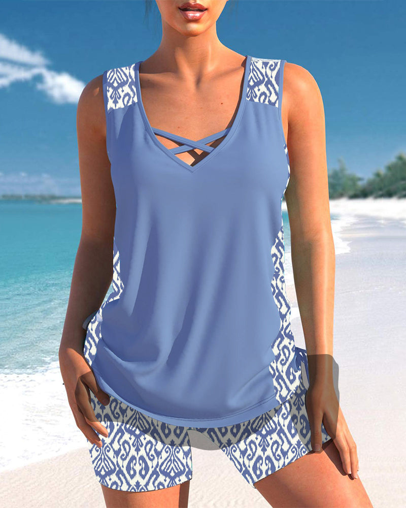 Sylvia | Tankini Featuring Geometric Print