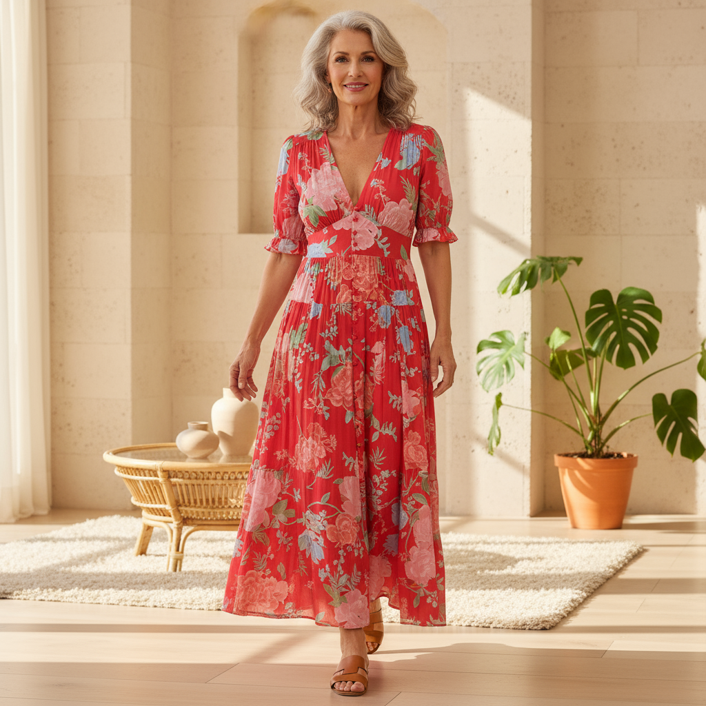 Floriana Vibrant Floral Dress